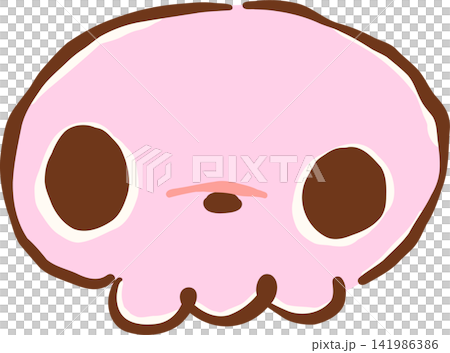 Cute Pink Skull Hand Drawn Illustration Cute Pink Skull Hand Drawn Illustration 141986386