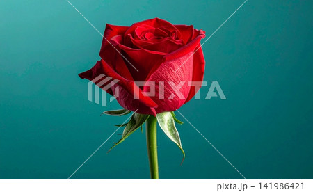 a rose of a red flower isolated in a gradient background a rose of a red flower isolated in a gradient background 141986421