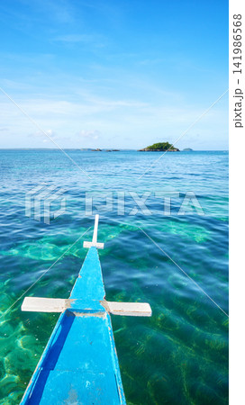 The bow of a bangka boat, travel concept, Philippines. The bow of a bangka boat, travel concept, Philippines. 141986568
