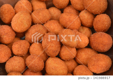 Savory Coated Peanut Close-up Savory Coated Peanut Close-up 141986917