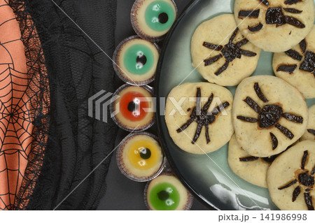 Spider Pizza Bites and Eyeballs Spider Pizza Bites and Eyeballs 141986998
