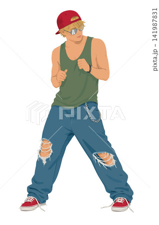 Vsai young man dancing hip hop urban street style Vsai young man dancing hip hop urban street style 141987831