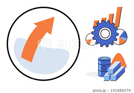 Industrial growth and economic development icons vector illustration. Business expansion, manufacturing productivity, market analysis, resource management, financial progress, supply chain Industrial growth and economic development icons vector illustration. Business expansion, manufacturing productivity, market analysis, resource management, financial progress, supply chain 141989279