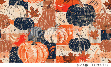 Vintage Autumn Fall Thanksgiving vector background  141990155