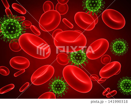 Virus in blood stream 141990318