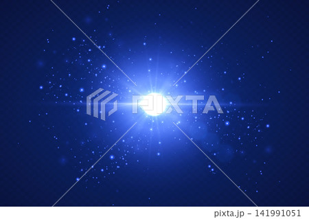 Glowing blue light creating a vibrant abstract background with sparkling elements Glowing blue light creating a vibrant abstract background with sparkling elements 141991051