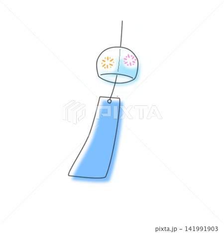ゆれる風鈴のイラスト(背景透過) ゆれる風鈴のイラスト(背景透過) 141991903