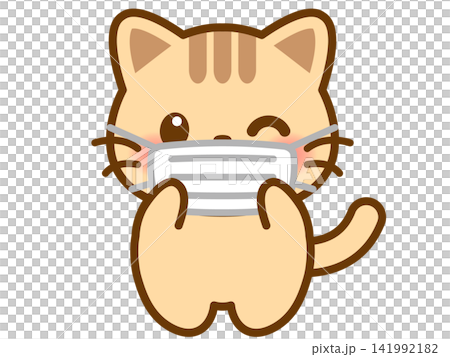 5 illustrations of a cat wearing a mask 5 illustrations of a cat wearing a mask 141992182