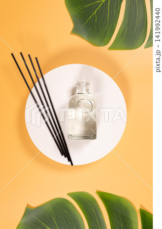 Reed diffuser creating home fragrance and relaxation ambiance Reed diffuser creating home fragrance and relaxation ambiance 141992440