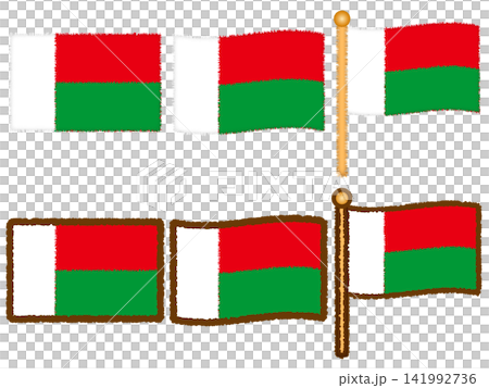 Madagascar flag illustration set 2 Madagascar flag illustration set 2 141992736