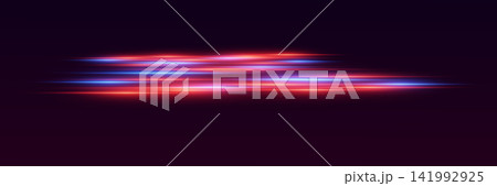 Light streaks creating a fast moving, futuristic and energetic abstract background 141992925