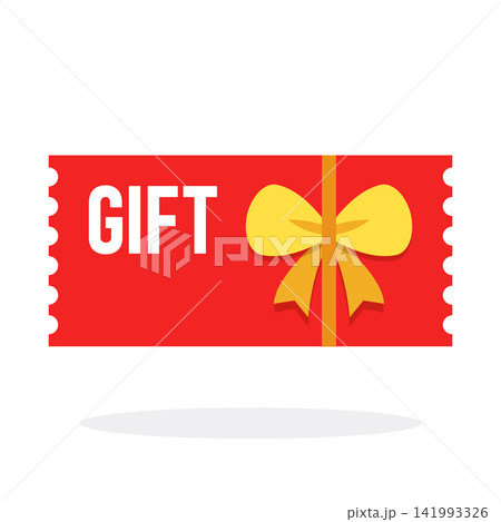 Gift card with ribbon icon in flat style. Loyalty certificate vector illustration on isolated background. Promotion coupon sign business concept. Gift card with ribbon icon in flat style. Loyalty certificate vector illustration on isolated background. Promotion coupon sign business concept. 141993326