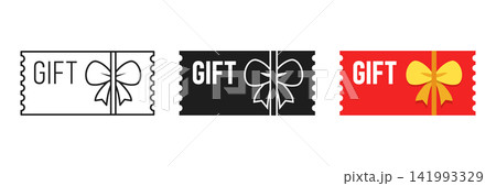 Gift card with ribbon icon set collection in flat style. Loyalty certificate vector illustration on isolated background. Promotion coupon sign business concept. Gift card with ribbon icon set collection in flat style. Loyalty certificate vector illustration on isolated background. Promotion coupon sign business concept. 141993329