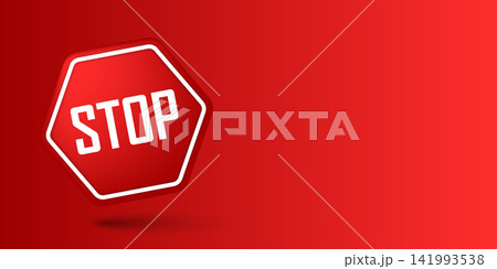 Stop sign icon in flat style. A prohibition for enter vector illustration on isolated background. Forbidden traffic signal sign business concept. Stop sign icon in flat style. A prohibition for enter vector illustration on isolated background. Forbidden traffic signal sign business concept. 141993538