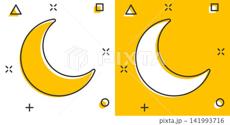 Vector cartoon nighttime moon and stars icon in comic style. Lunar night concept illustration pictogram. Moon business splash effect concept. Vector cartoon nighttime moon and stars icon in comic style. Lunar night concept illustration pictogram. Moon business splash effect concept. 141993716