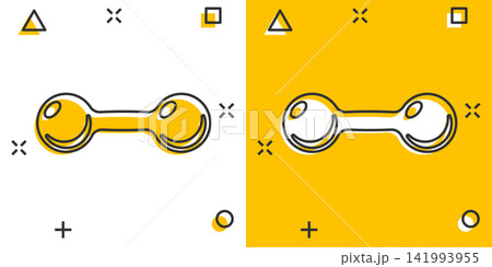 Vector cartoon dumbbell fitness gym icon in comic style. Barbell concept illustration pictogram. Bodybuilding sport business splash effect concept. Vector cartoon dumbbell fitness gym icon in comic style. Barbell concept illustration pictogram. Bodybuilding sport business splash effect concept. 141993955