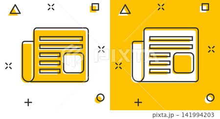 Vector cartoon newspaper icon in comic style. News sign illustration pictogram. Newsletter business splash effect concept. Vector cartoon newspaper icon in comic style. News sign illustration pictogram. Newsletter business splash effect concept. 141994203