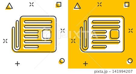 Vector cartoon newspaper icon in comic style. News sign illustration pictogram. Newsletter business splash effect concept. Vector cartoon newspaper icon in comic style. News sign illustration pictogram. Newsletter business splash effect concept. 141994207