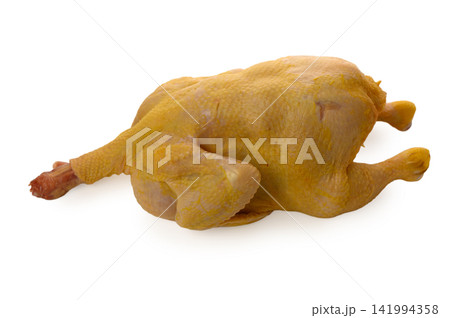 Whole Raw Yellow Chicken clean white background. Whole Raw Yellow Chicken clean white background. 141994358