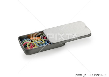Metal Tin Box with Colorful Spiral Stitch Markers Metal Tin Box with Colorful Spiral Stitch Markers 141994606