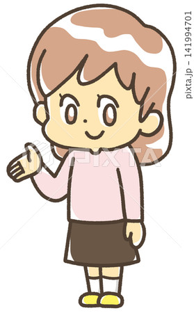 案内をする女性 こちら 案内をする女性 こちら 141994701