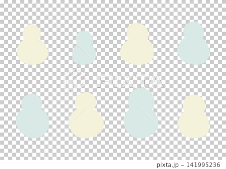 A cute, hand-drawn snowman shape set (yellow and green). A cute, hand-drawn snowman shape set (yellow and green). 141995236