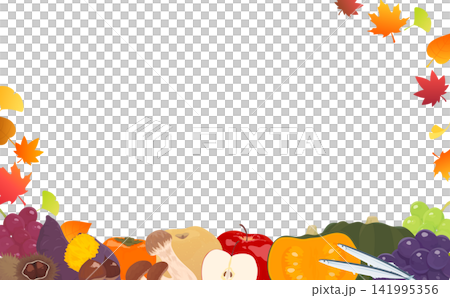 Transparent frame 1_horizontal featuring many autumn flavors 141995356