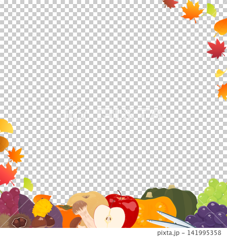 A transparent frame featuring many autumn flavors 1_square 141995358