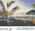 Tropical Palm Trees by the Sea 141996039