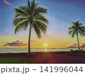 Palm Trees Over Tropical Coast 141996044