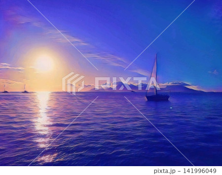 Sailboat at Golden Sunset 141996049