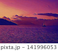 Purple and Orange Coastal Sunset 141996053