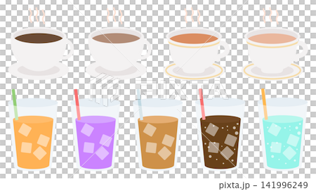可愛的杯子和玻璃杯飲料套裝（沒有臉部圖案） 141996249