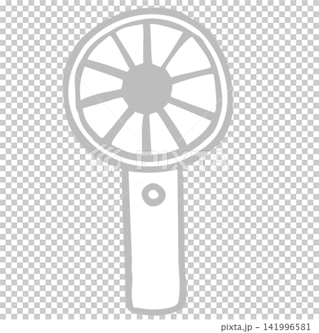 A simple illustration of a handheld fan. A simple illustration of a handheld fan. 141996581