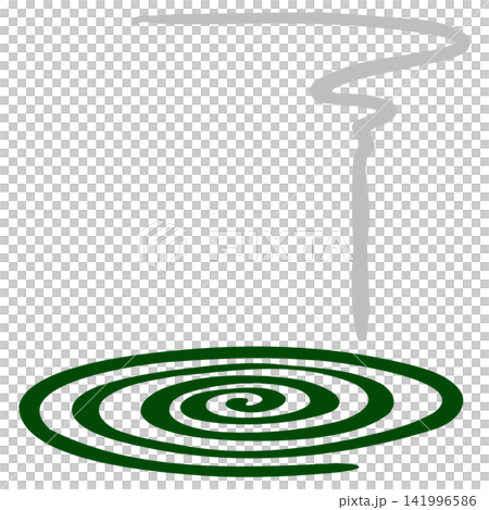 Illustration of a mosquito coil emitting smoke. Illustration of a mosquito coil emitting smoke. 141996586