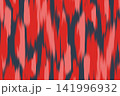 Abstract ikat art background. Uzbekistan ikat pattern. Uzbekistan fabric pattern design for background, wallpaper, textile, art, clothing, wrapping paper, scarf, carpet, print, Uzbek fabric 141996932