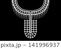 Necklace ethnic pattern. Neckline embroidery style. Ethnic collar lace oriental pattern. Neckline floral pattern design for dress, textile, fabric, clothing, fashion, print, embroidery style 141996937