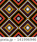 Geometric with floral pattern. Geometric ethnic oriental pattern. Ethnic pattern. floral pattern fabric design for clothing, textile, background, wallpaper, carpet, print, embroidery style 141996946
