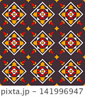 Geometric with floral pattern. Geometric ethnic oriental pattern. Ethnic pattern. floral pattern fabric design for clothing, textile, background, wallpaper, carpet, print, embroidery style 141996947