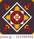 Geometric with floral pattern. Geometric ethnic oriental pattern. Ethnic pattern. floral pattern fabric design for clothing, textile, background, wallpaper, carpet, print, embroidery style 141996948