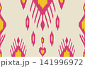 Ikat Pattern DesigIkat Pattern Design for Fabric. Ethnic fabrn for Fabric. Ethnic fabric design. clothing, textile, wrapping, background, wallpaper, carpet, embroidery, print, ornament, wrapping paper 141996972