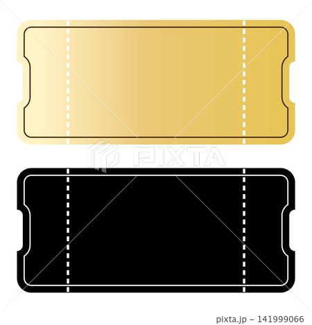 Blank golden and black coupon ticket templates isolated on white background Blank golden and black coupon ticket templates isolated on white background 141999066