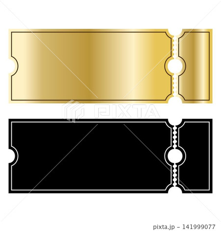 Blank golden and black coupon ticket templates isolated on white background Blank golden and black coupon ticket templates isolated on white background 141999077