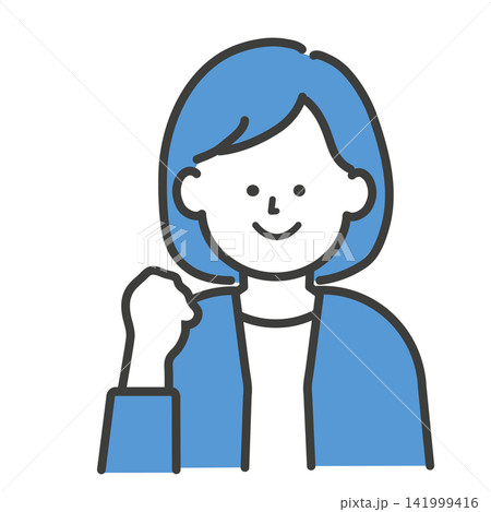 拳を上げる人物のイラスト 141999416