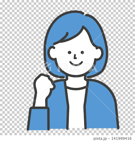 拳を上げる人物のイラスト 141999416