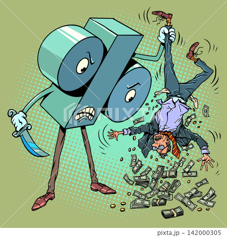 A discount sign robs a man. Spending money online. Financial literacy. A discount sign robs a man. Spending money online. Financial literacy. 142000305