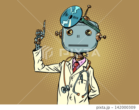 Robot doctor. Artificial intelligence in medicine. Future development of AI in science. Robot doctor. Artificial intelligence in medicine. Future development of AI in science. 142000309