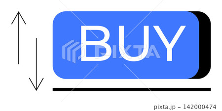 E-commerce, online shopping, transaction, choice, navigation, interface design. A blue BUY button with up and down arrows. E-commerce and online shopping concept E-commerce, online shopping, transaction, choice, navigation, interface design. A blue BUY button with up and down arrows. E-commerce and online shopping concept 142000474