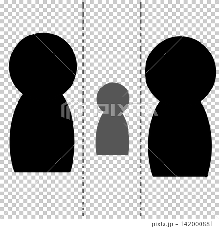 点線で隔てられて無視される人物のピクトグラム  タグ 142000881