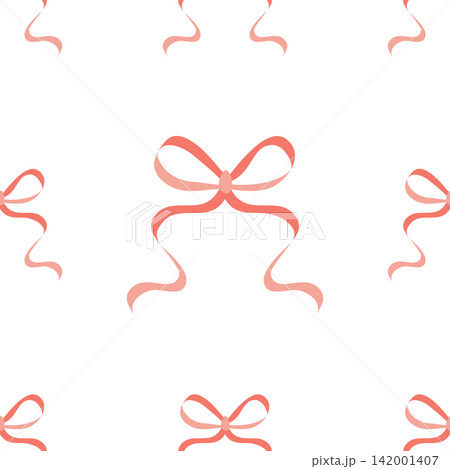 Seamless pattern with pink bows. Hairstyles, hair, festive gift wrapping 142001407
